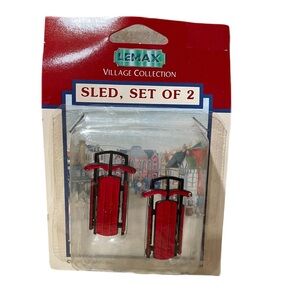 ❤️  LEMAX VILLAGE COLLECTION SLEDS SET OF 2 54104 NEW